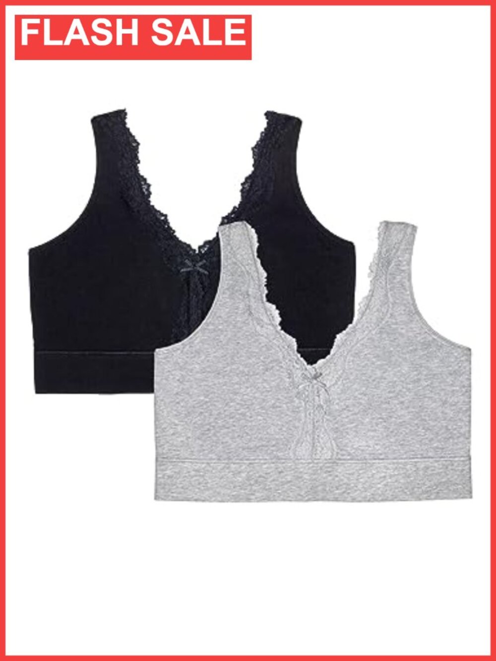 Wireless Cotton Full Coverage Bralette 2-Pack Everyday Comfort